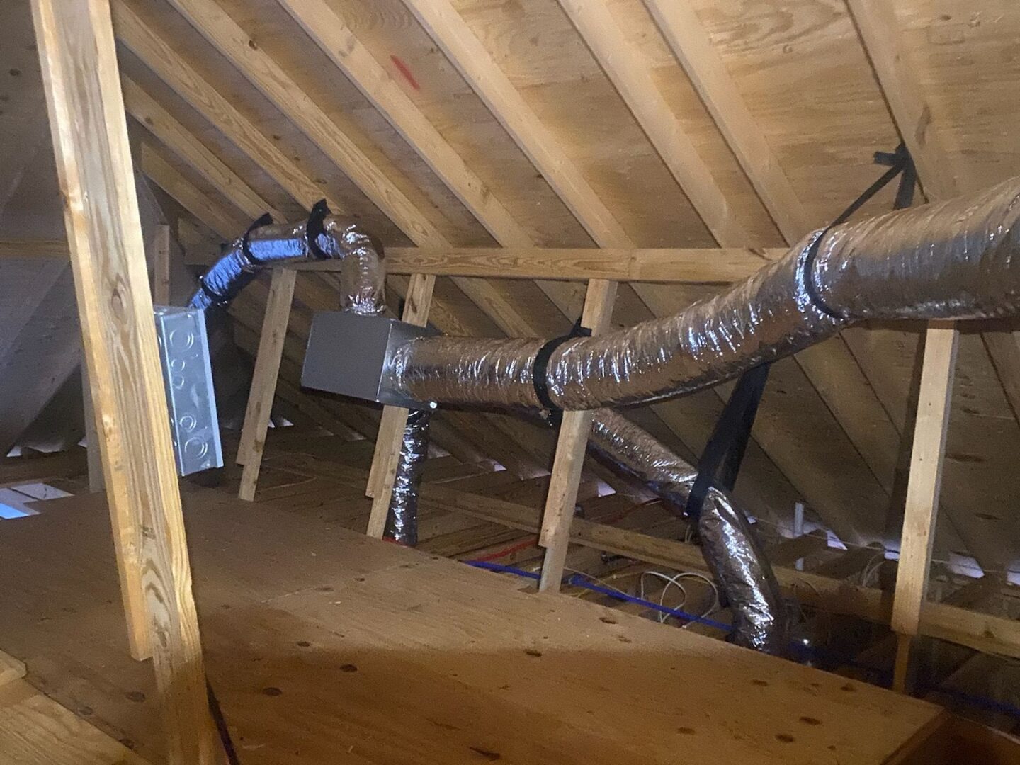 Air conditioner duct attic